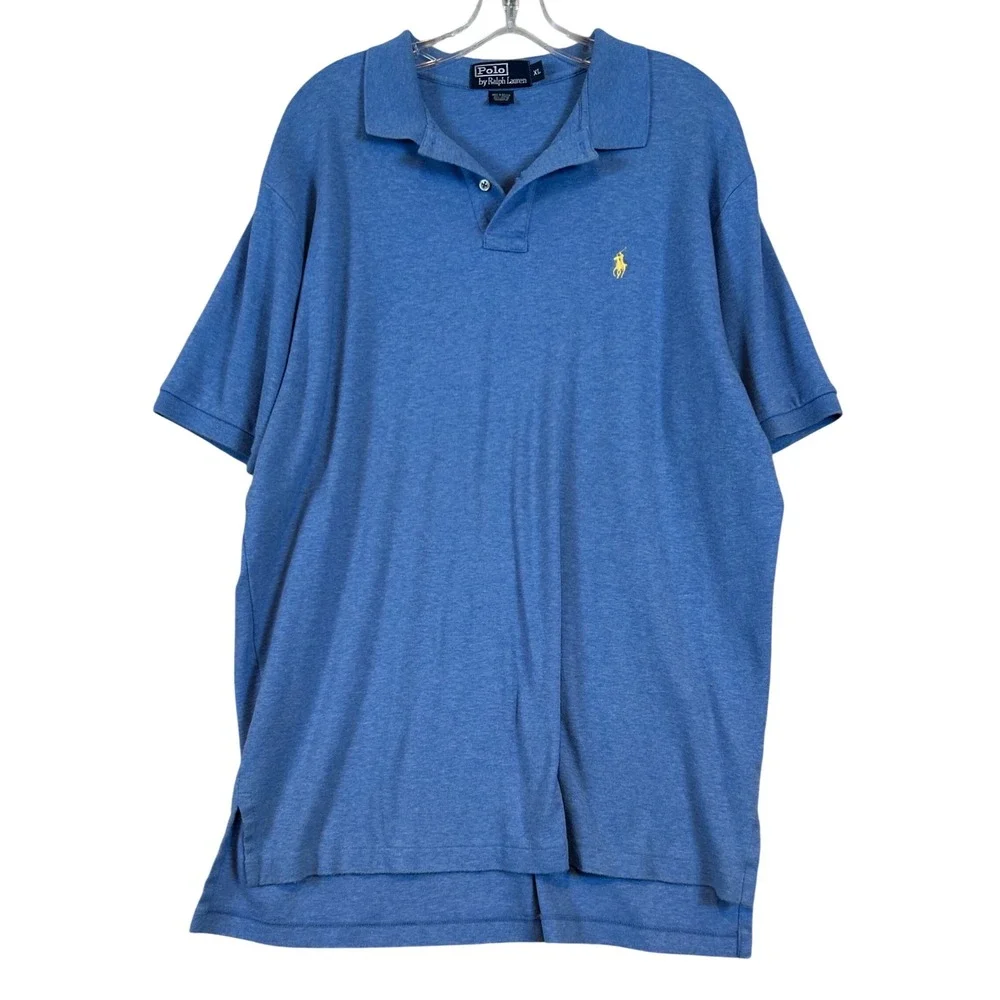 Polo Ralph Lauren Mens XL Blue Heather Cotton Short Sleeve Pony Logo‎ Polo Shirt